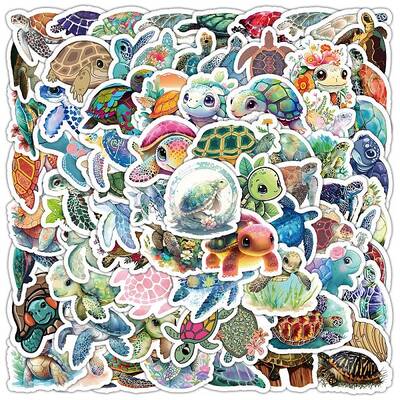 100Pcs Turtle PVC Waterproof Sticker Labels