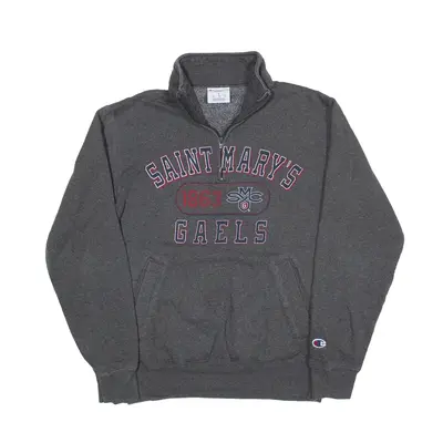 CHAMPION Saint Marys Gaels USA Sweatshirt Grey 1/4 Zip Mens S