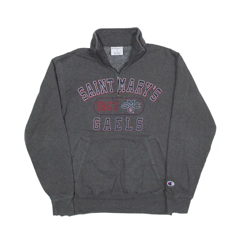 CHAMPION Saint Marys Gaels USA Sweatshirt Grey 1/4 Zip Mens S