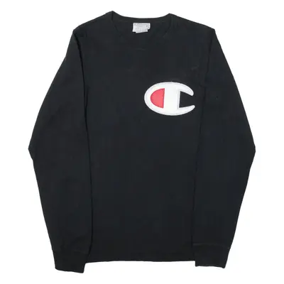 CHAMPION T-Shirt Black Long Sleeve Mens XS