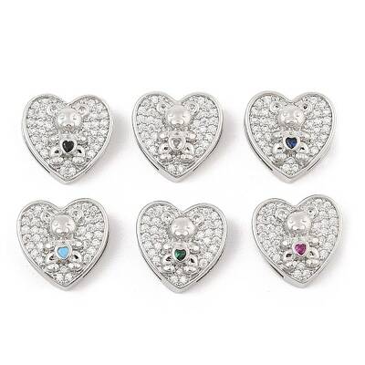 Brass Micro Pave Cubic Zirconia Slide Charms