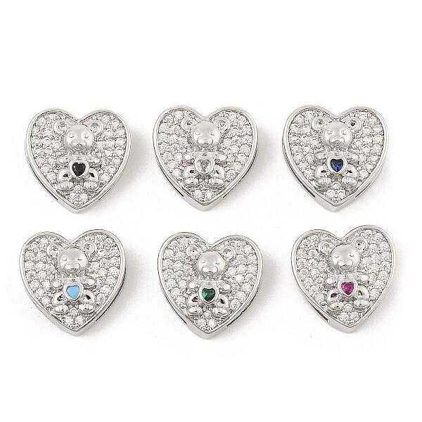 Brass Micro Pave Cubic Zirconia Slide Charms