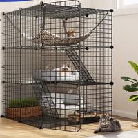 YITAHOME Cat Cage Indoor Catio DIY Cat Enclosures Metal Cat Playpen 2/3/4-Tiers Kennels Pet Crate with Extra Large Hammock fo...