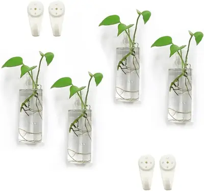 Wall Planters for Indoor Plants,Wall Hanging Terrarium Planters,Glass Wall Planters for Floral Arrangement,Hanging Plant Hold...