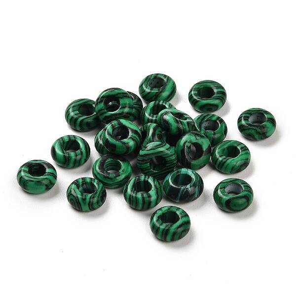Synthetic Malachite European Beads