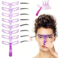 Reusable Eyebrow Stencil Kit with 8 Different Shapes Eyebrow Templates, 1 Set Eyebrow Shaping Stencils, Makeup Aid Tool, Eye ...