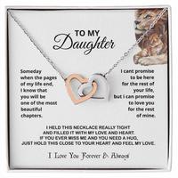 To My Daughter Necklace - Christmas Gift for Daughter, Birthstone October, November, December, Heart Design, Poem \