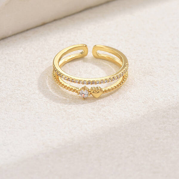 Brass Micro Pave Clear Cubic Zirconia Open Cuff Rinds for Women