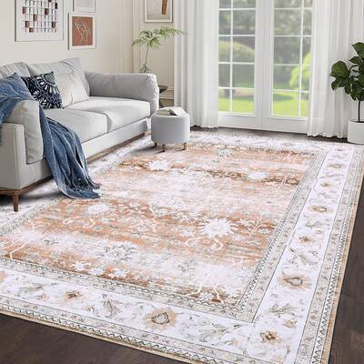 Garvee Area Rug for Bedroom Machine Washable Non Slip 4x6 Carpet Traditional Rug for Living Room Bedroom Dining Room Kitchen ...