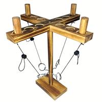 Fun Wooden Hook and Ring Game, 1 Set Ring Toss Game, Outdoor Indoor Game for Bar, Home, Party, Tablegame