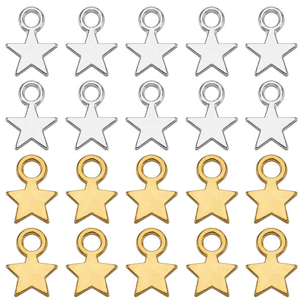 200Pcs 2 Styles Tibetan Style Alloy Charms