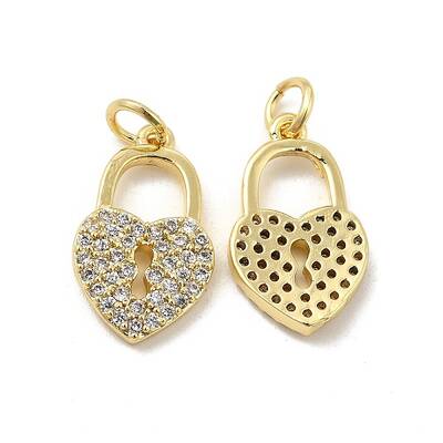 Brass Micro Pave Clear Cubic Zirconia Pendants