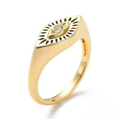 Clear Cubic Zirconia Horse Eye Finger Ring