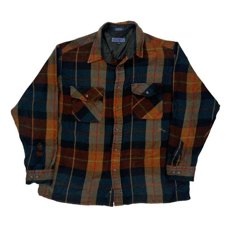Savile Row Checked Flannel Shirt - XL Multicoloured Acrylic