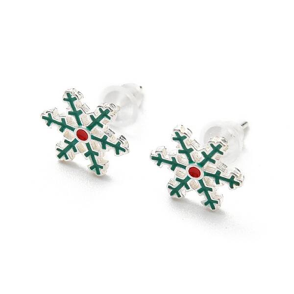 Christmas Theme Brass Stud Earrings