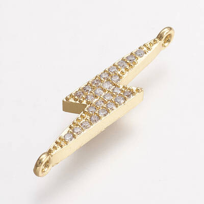 Brass Micro Pave Cubic Zirconia Links