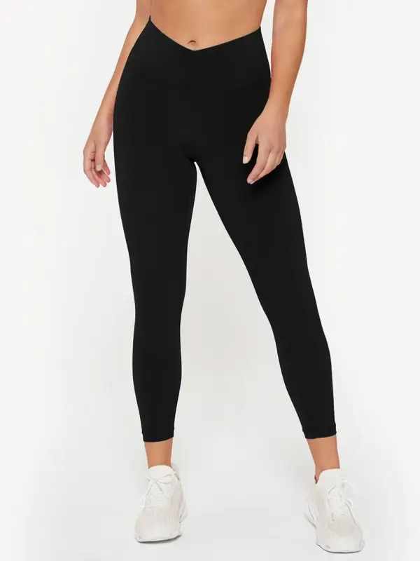 Women's Solid High Waist Sports Leggings, Casual Comfy Breathable & Thin High Stretch Yoga Legging, Ladies Sportswear Clothin...