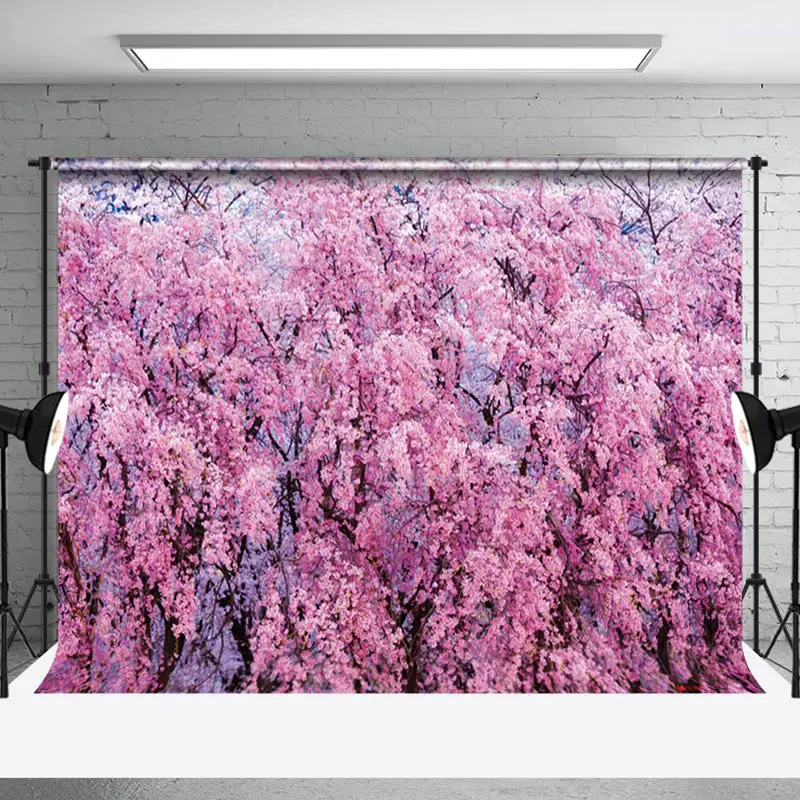 Aperturee Pink Sakura Forest Dense Blossoms Soft Warm Backdrop | Diy Spring Photo Backdrop | Spring Photo Back Drop | Spring ...