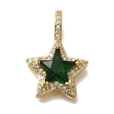 Brass Micro Pave Cubic Zirconia Pendants