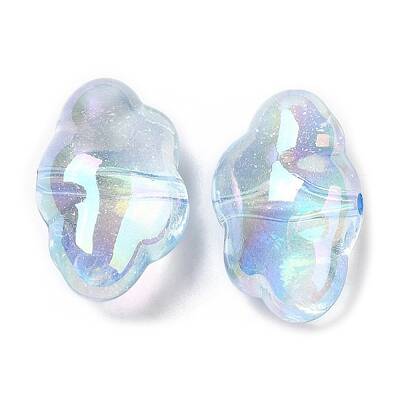 UV Plating Transparent Rainbow Iridescent Acrylic Beads