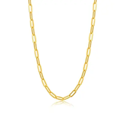 18K Gold Paperclip Chain Necklace