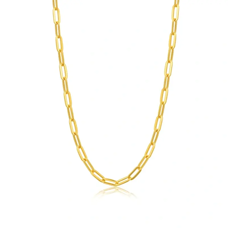 18K Gold Paperclip Chain Necklace