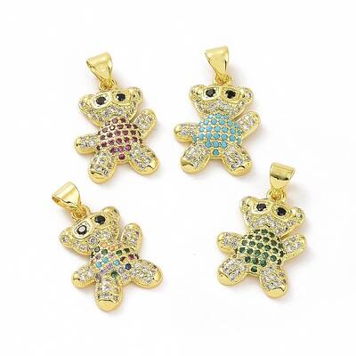 Brass Micro Pave Clear Cubic Zirconia Pendants
