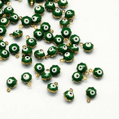 Golden Tone Brass Enamel Charms