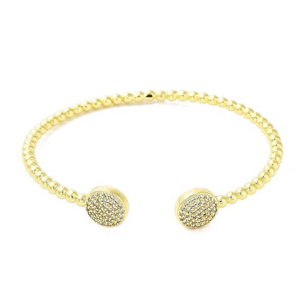 Brass Micro Pave Cubic Zirconia Cuff Bangles