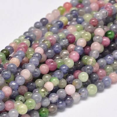 Natural Tanzanite Stone & Tourmaline Beads