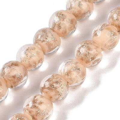 Handmade Gold Sand Lampwork Beads
