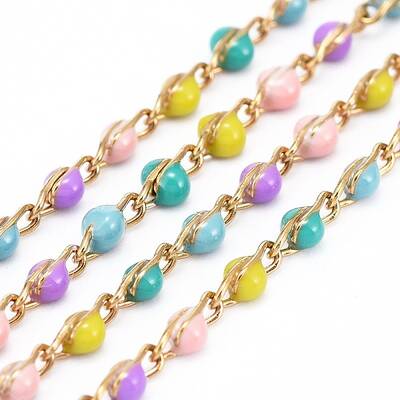3.28 Feet 304 Stainless Steel Enamel Twisted Chains