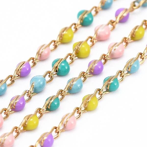 3.28 Feet 304 Stainless Steel Enamel Twisted Chains