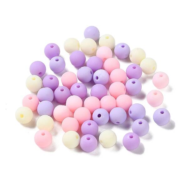 Rubberized Style Imitated Silicone Acrylic Beads