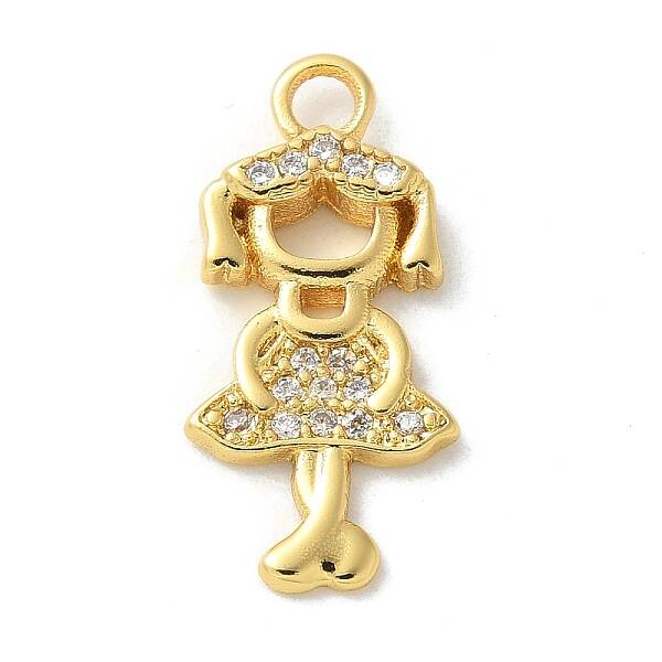 Brass Micro Pave Cubic Zirconia Pendants