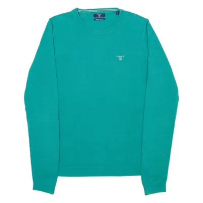 GANT Mens Jumper Blue Waffle Knit L