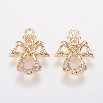 Brass Micro Pave Cubic Zirconia Charms