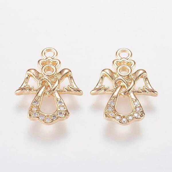 Brass Micro Pave Cubic Zirconia Charms