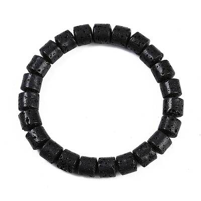 Natural Lava Rock Beaded Stretch Bracelets for Men Women