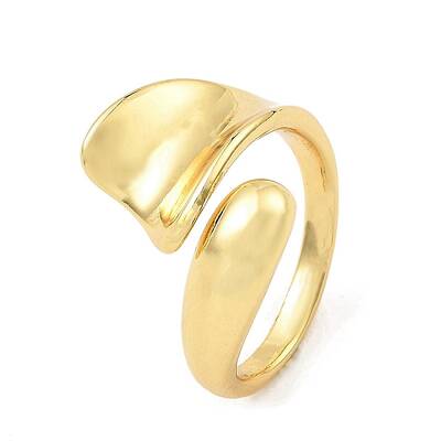 Leaf Shape Rack Plating Brass Open Cuff Rings
