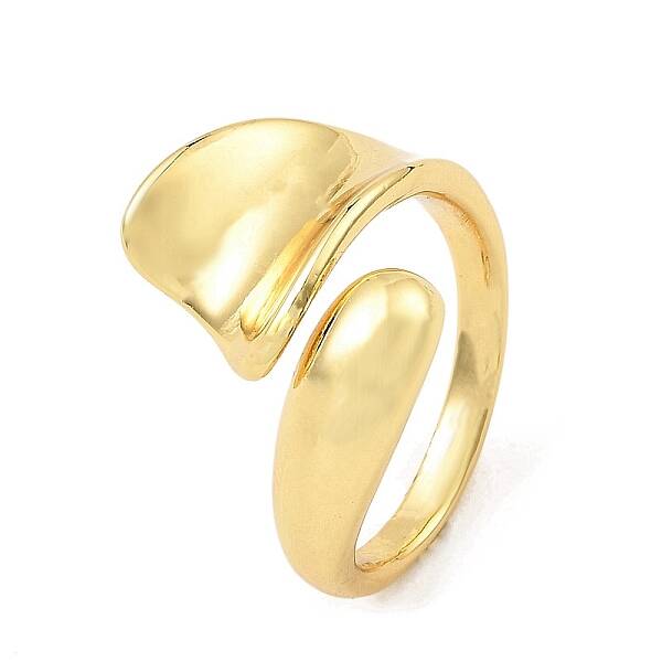 Leaf Shape Rack Plating Brass Open Cuff Rings