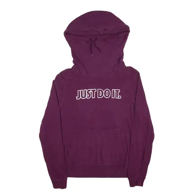 NIKE Just Do It Hoodie Purple Pullover Womens S