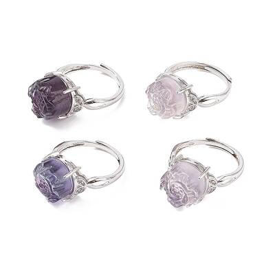 Adjustable Natural Fluorite Finger Rings