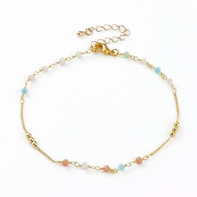 Faceted Glass Beaded Anklets