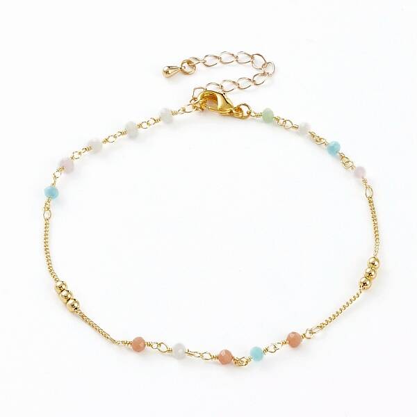 Faceted Glass Beaded Anklets