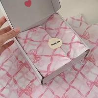 Pink Bow Pattern Tissue Paper, 50pcs/set Cute Gift Wrapping Tissue Paper, Gift Wrap Supplies for Birthday Wedding Holiday Par...