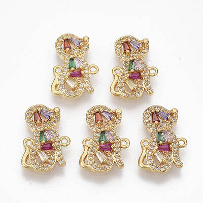 Brass Micro Pave Cubic Zirconia Links connectors