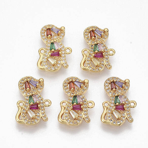 Brass Micro Pave Cubic Zirconia Links connectors