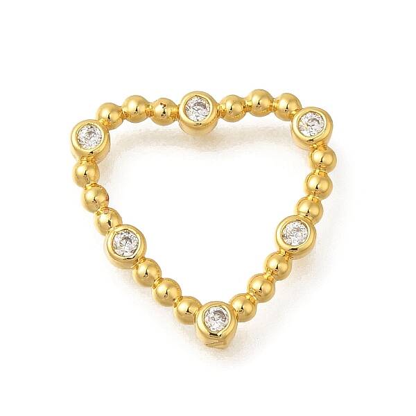 Rack Plating Brass Clear Cubic Zirconia Linking Rings