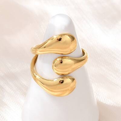 Teardrop 304 Stainless Steel Open Cuff Rings